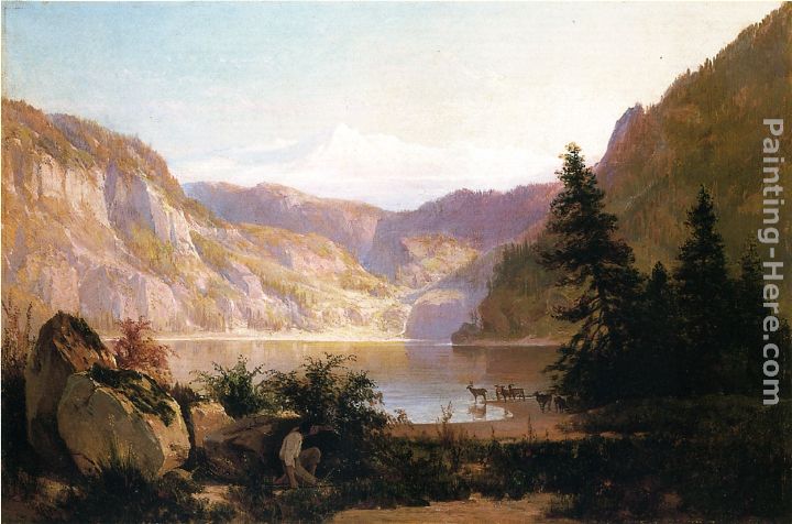 Mountain Lake painting - Thomas Hill Mountain Lake art painting